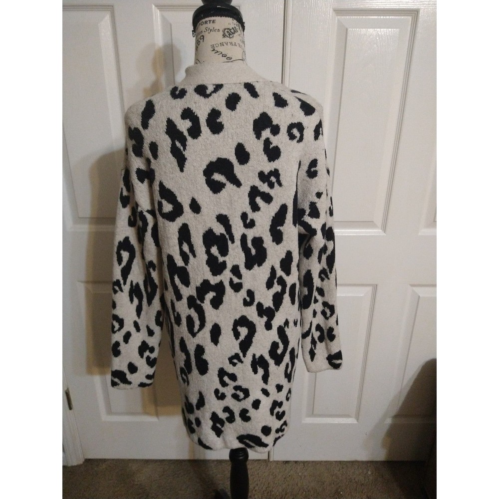 Something Navy leopard print button-up sweater ca… - image 7